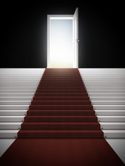 Stair with illuminated door