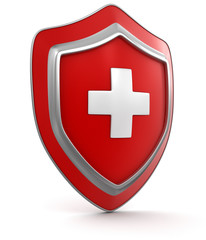 Obraz premium Shield with cross (clipping path included)