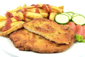 kotlet schabowy z frytkami