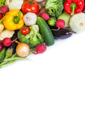 Group of fresh vegetables isolated on white