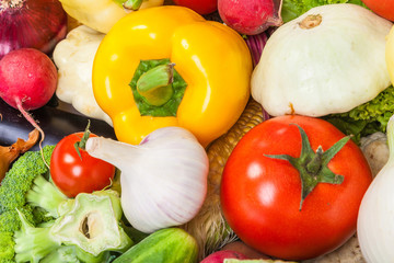 Group of fresh vegetables isolated on white