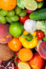 Group of fresh vegetables isolated on white