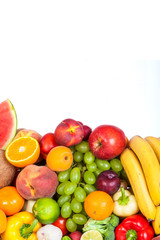 Group of fresh vegetables isolated on white