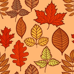 Seamless pattern with leafs, abstract leaf texture