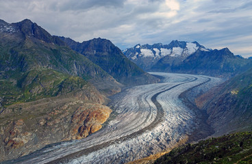 The Aletsch glacier in the swiss alps
