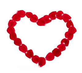 Herz aus Rosenblättern