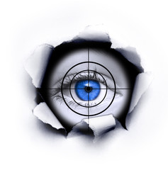 Schwarzes Loch mit Auge und Fadenkreuz