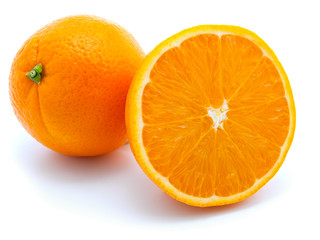 Orange fruit isolated on white background