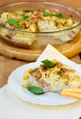 cauliflower and bacon quiche