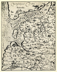 Livonia on the 1589 map (Marcin Kromer)