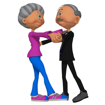 recommend clip art: Old woman and man dancing