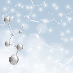 Molecule illustration blue background - 55932538
