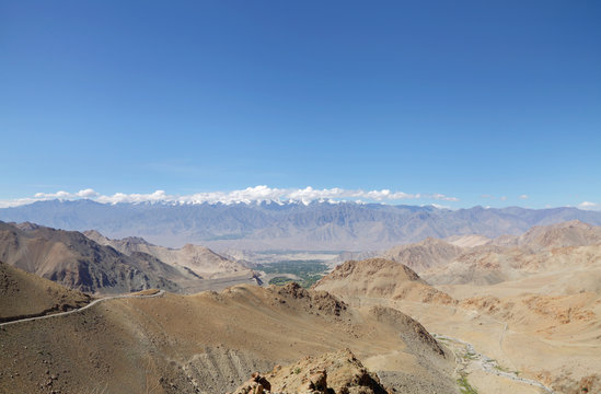 Beautiful Zansker range visible from Ladakh range near Leh, HDR