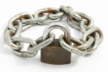 rusty chain and lock