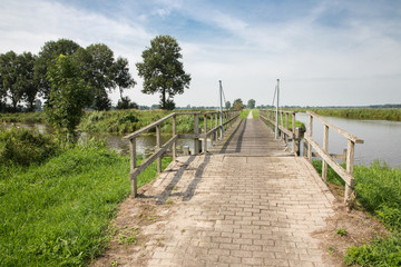 Obraz premium Wooden bridge in Dutch National Park Weerribben