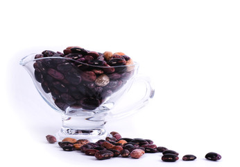 Color kidney beans in a bowl isolated