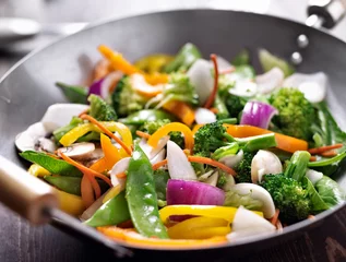 Foto op Canvas vegetarian wok stir fry © Joshua Resnick
