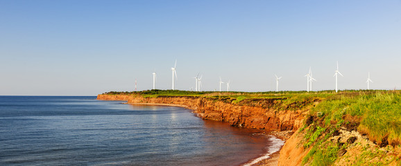 Wind turbines on atlantic coast