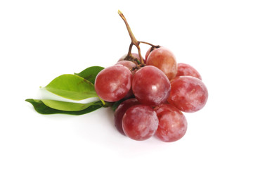 fresh red grape on white background