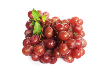 fresh red grape on white background