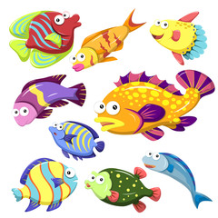 Fototapeta premium cartoon sea animal illusration collection