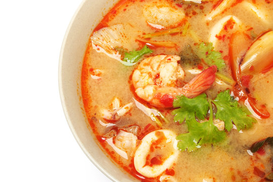 prawn and lemon grass soup with mushrooms - (Tom Yam Kung)