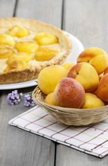 Basket of fresh peaches