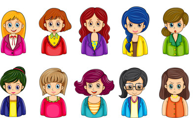 Different faces of the businesswomen