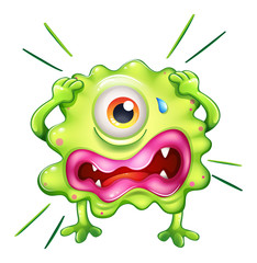 Fototapeta premium A green monster in frustration
