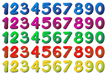 Numbers in different colors