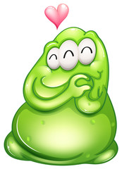 An in-love greenslime monster