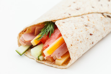 tortilla with ham and vegetables