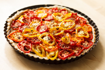 Quiche with tomato