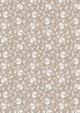 花唐草 灰色 白抜き Stock Vector Adobe Stock