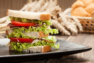 Ham and cheese sandwich