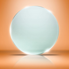 Photo of blank glass plate with copy space