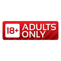 Adults only content button. Red sticker.
