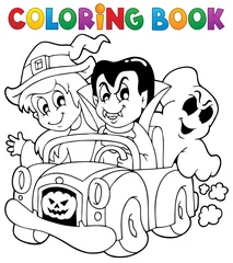 Crédence de cuisine en verre imprimé Pour enfants Coloring book Halloween character 8