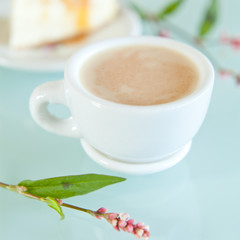 sernik kawa deser cappuccino latte - obrazy, fototapety, plakaty