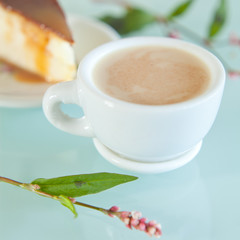 sernik kawa deser cappuccino latte - obrazy, fototapety, plakaty