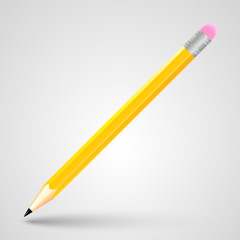 Pencil isolated on white background, vector illustration.