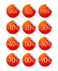 Set of sale stickers