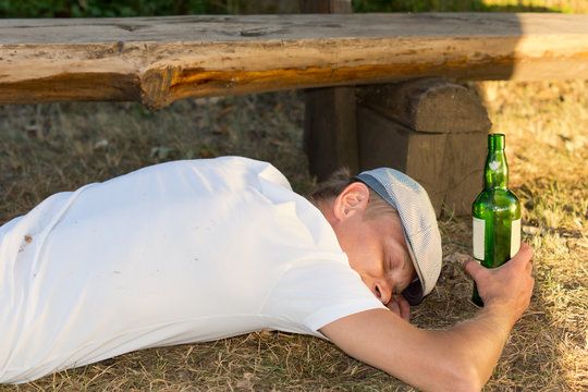 Alcoholic man passed out unconsciously