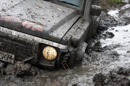 cars in mud