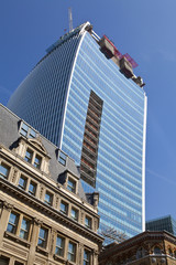 The "Walkie Talkie" Building on Fenchurch Street in London.