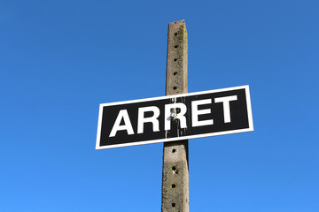 panneau ferroviaire ARRET