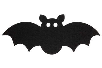 Felt bat cut out decoration isolated on white