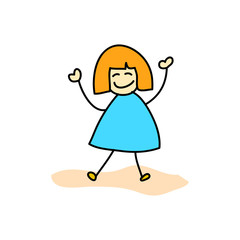 hand drawing happy kids