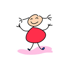 hand drawing happy kids