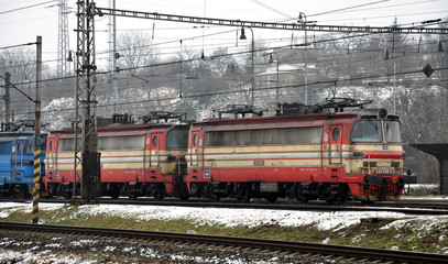 Fototapeta na wymiar locomotive at railway station